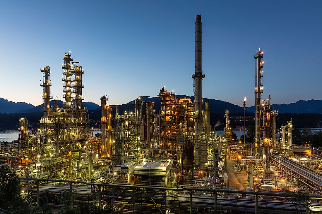 An oil refinery in British Columbia, Canada.
