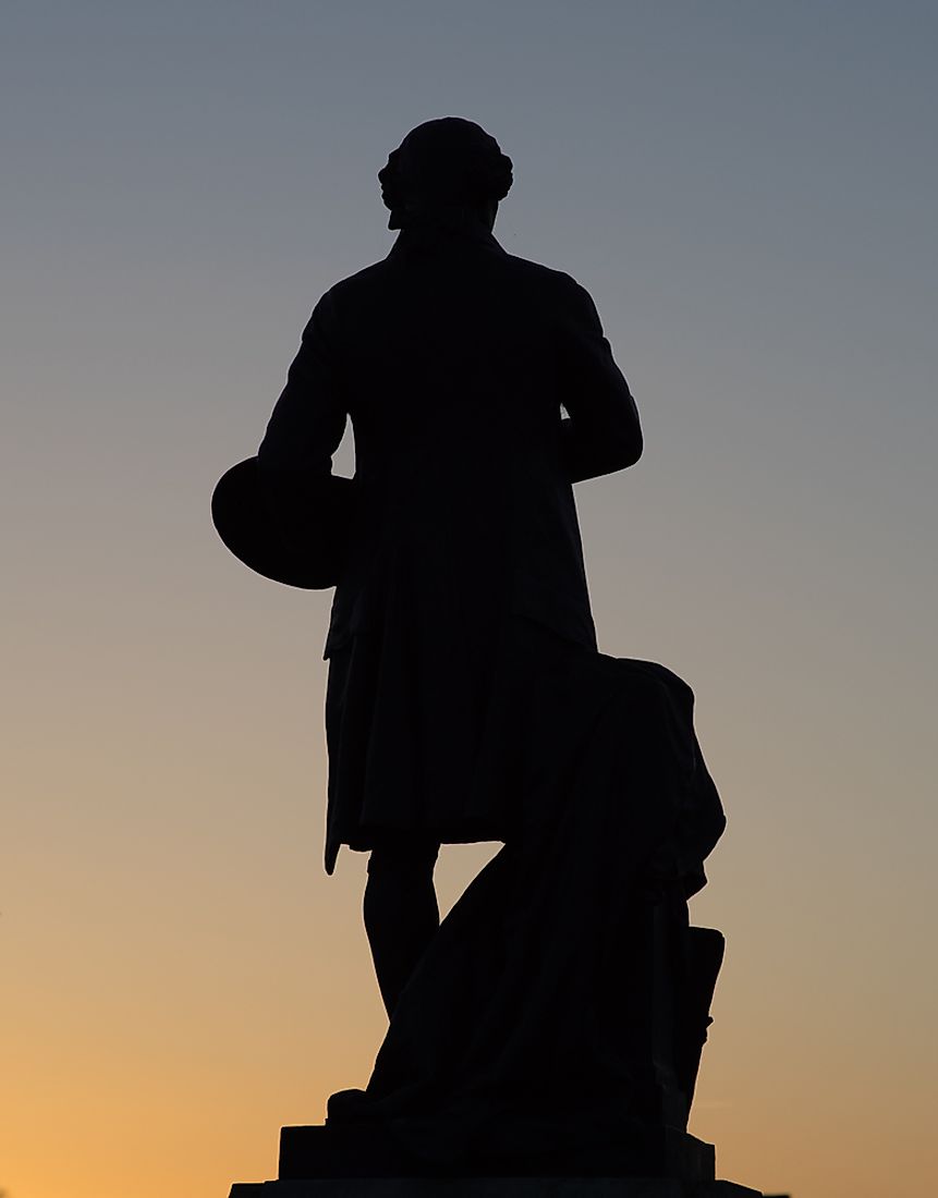 Thomas Gainsborough statue in Sudbury, Suffolk.