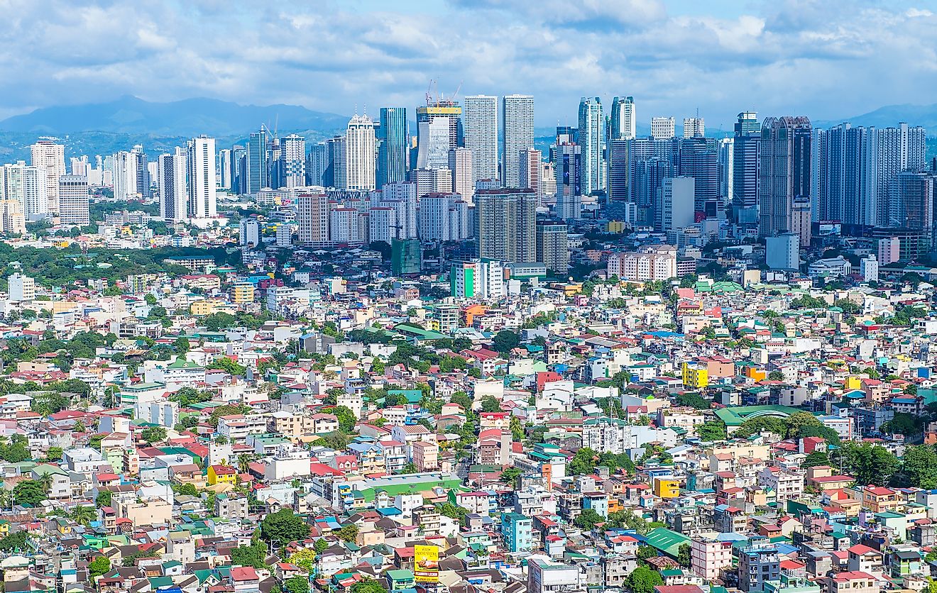 The skyline of Manila, the second most populated city in the Philippines.