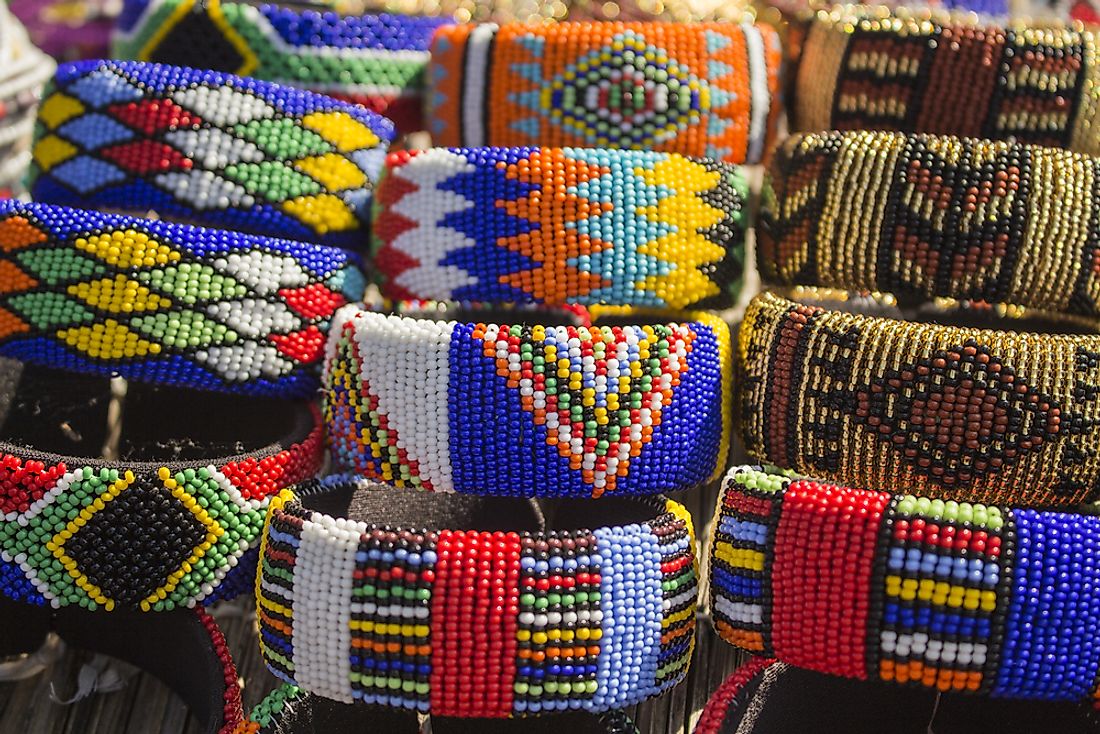 Xhosa jewelry for sale at a market in South Africa. 