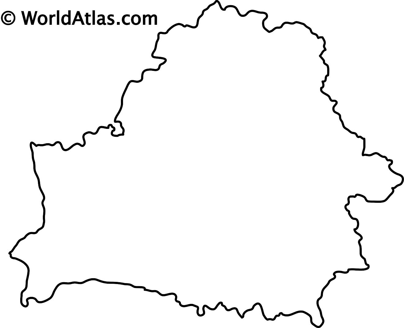 Blank outline map of Belarus