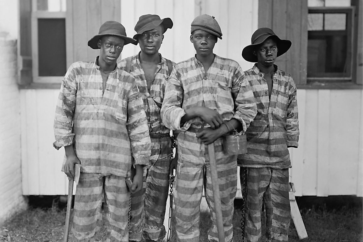 Four young Americans who were forced into labor under the system of convict-leasing. 