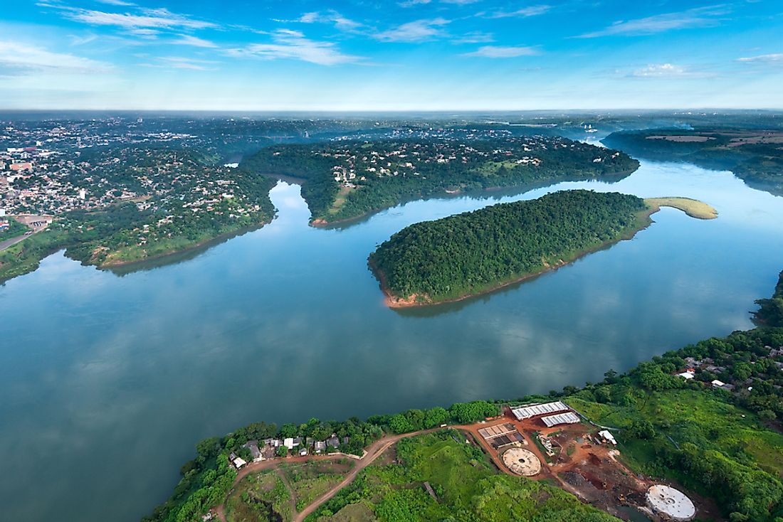 The Parana River on the border of Paraguay and Brazil. 