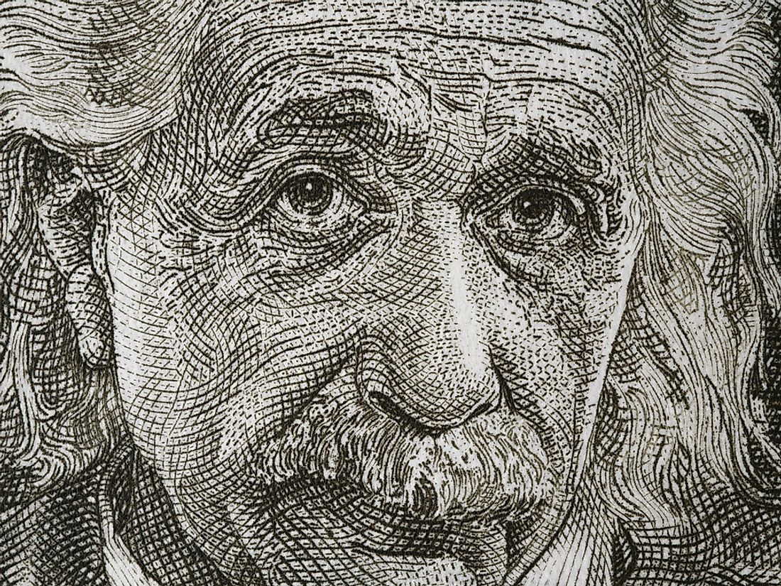 Albert Einstein on an Israeli banknote. Editorial credit: vkilikov / Shutterstock.com.