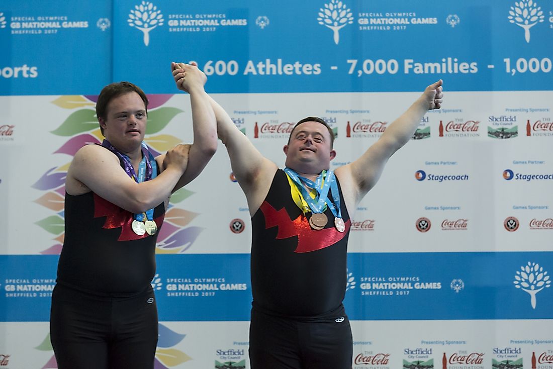 Athletes with intellectual disabilities compete in the Special Olympics. Editorial credit: dominika zarzycka / Shutterstock.com