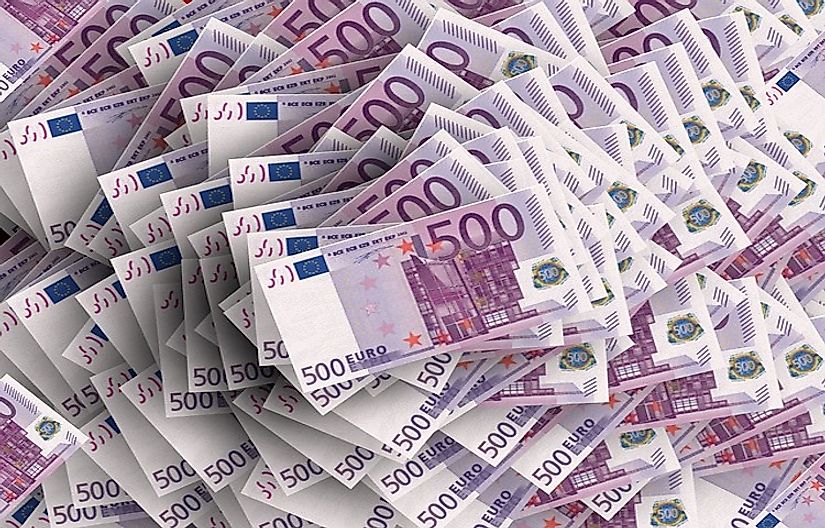 The Euro banknotes.