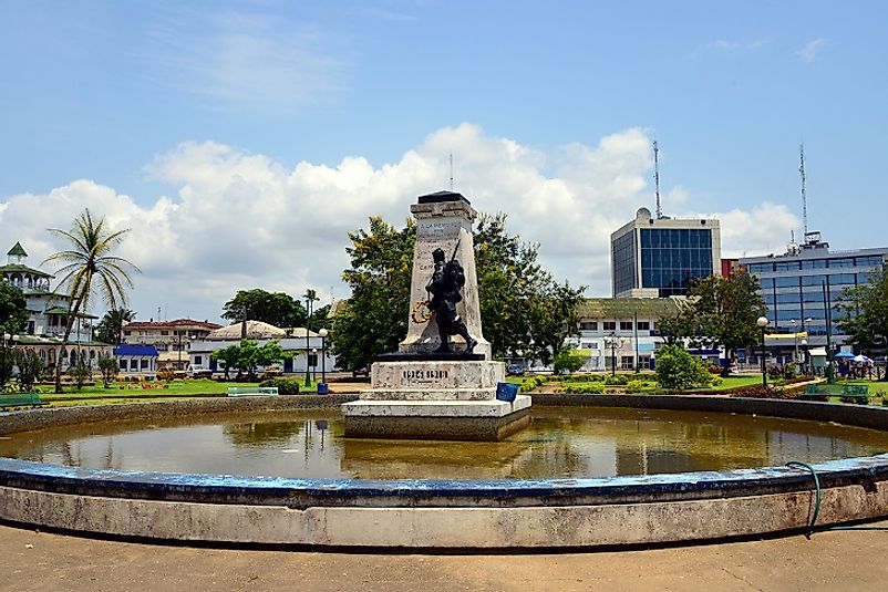 Central square and city center of Douala, Cameroon's most populous city.