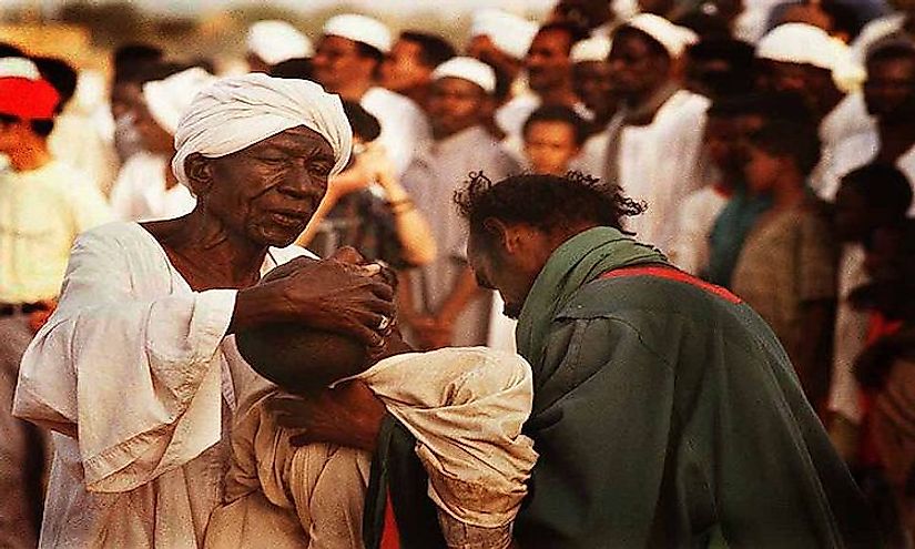 A sufi saint performing a ritual in Khartoum, Sudan.