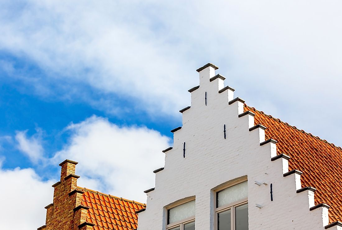 The rooftops of traditional Belgian houses. 