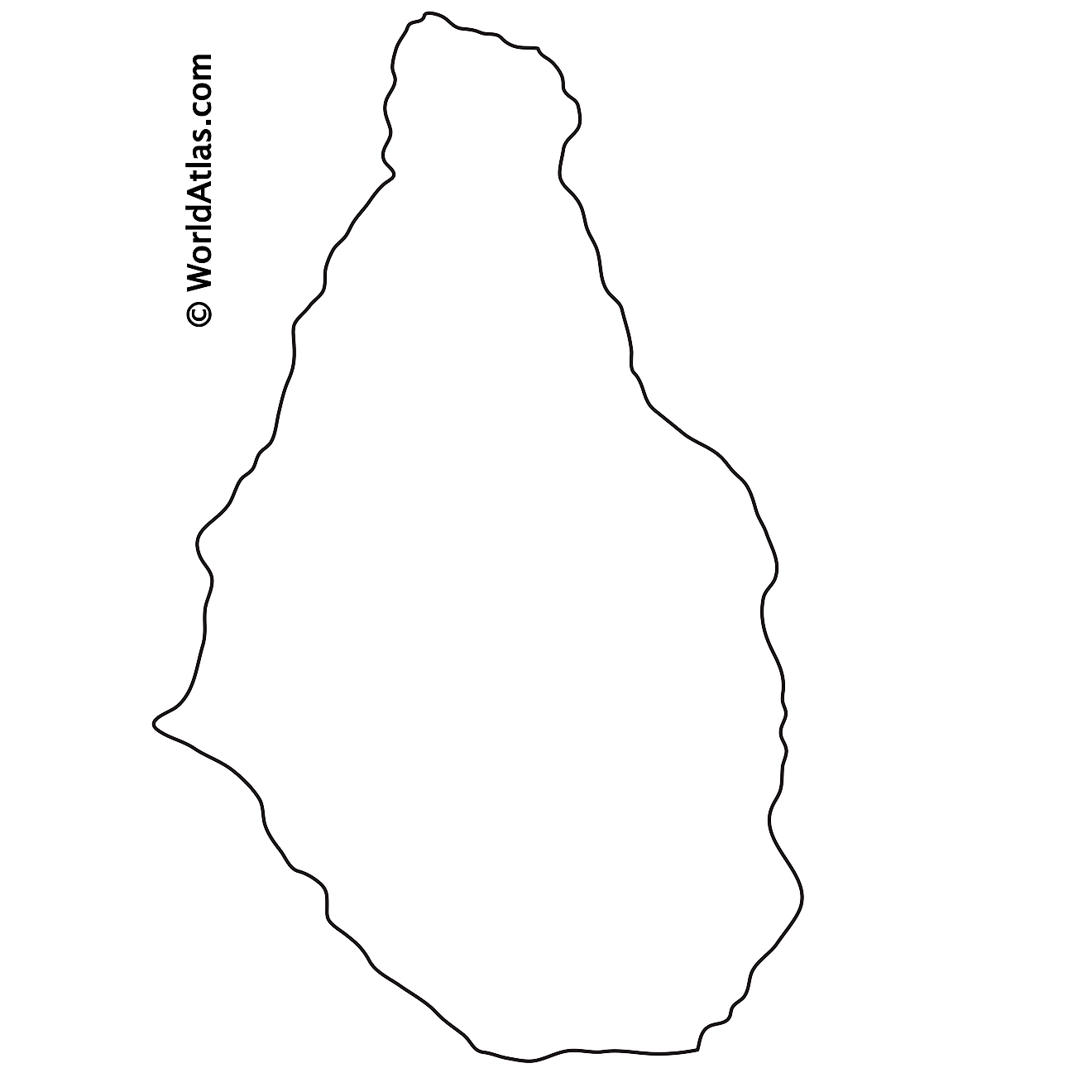 Blank Outline Map of Montserrat