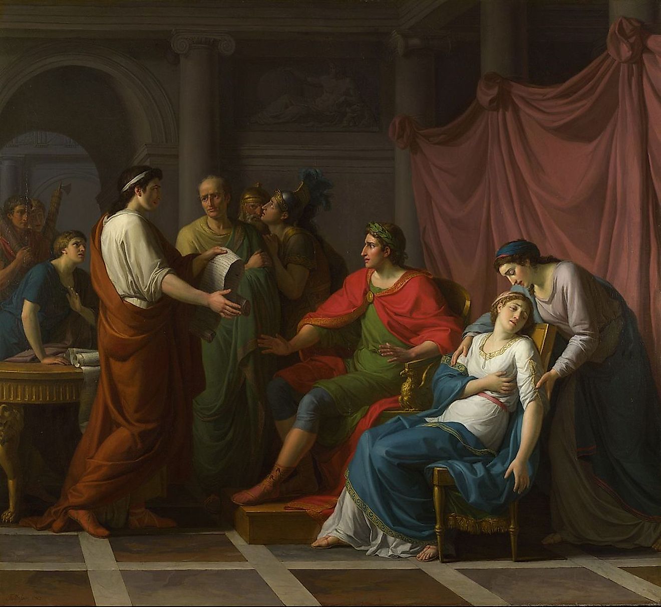 Virgil reading Aeneid, Book VI, to Augustus and Octavia, by Taillasson. Image credit: National Gallery/Public domain