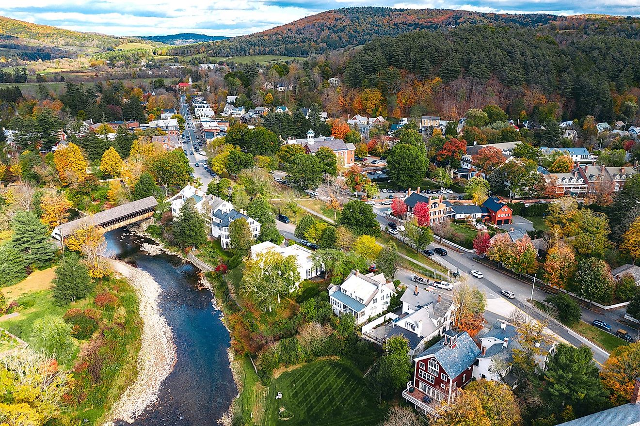 The beautiful town of Woodstock, Vermont.