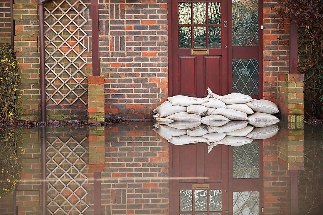 Sandbags are often used in the event of a flood. 