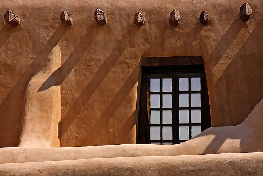 The window of a classic adobe house. 