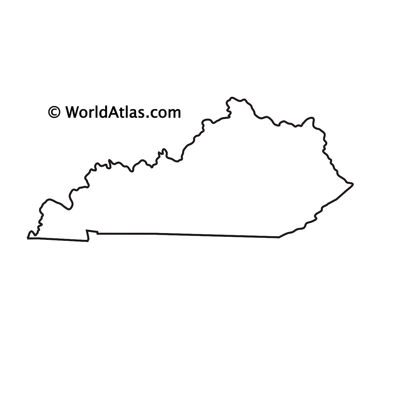 Blank outline map of Kentucky