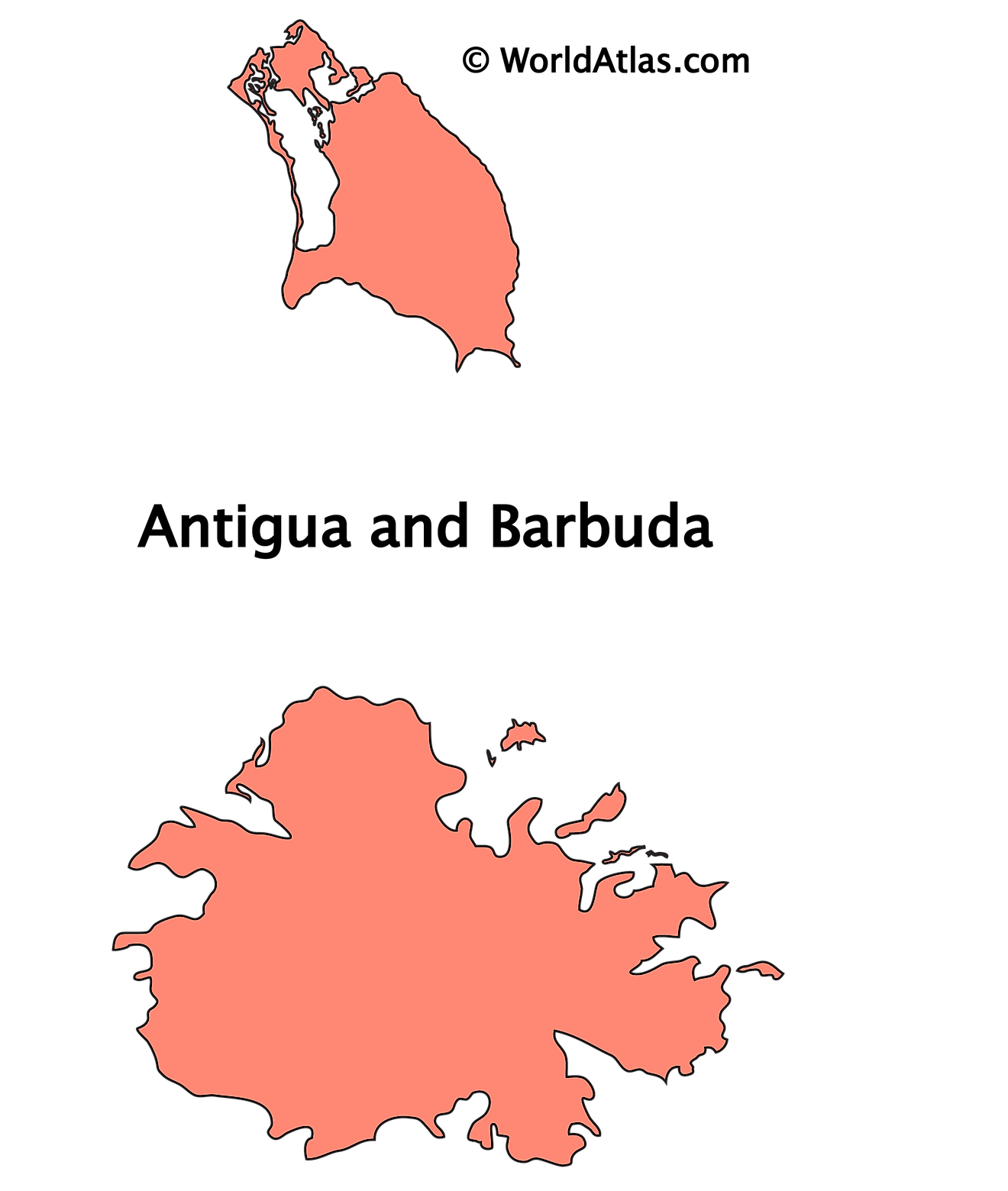 Outline Map of Antigua and Barbuda