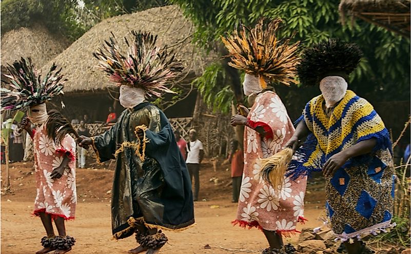 Traditional African dance at the Babungo Kingdom in Cameroon. Editorial credit: akturer / Shutterstock.com