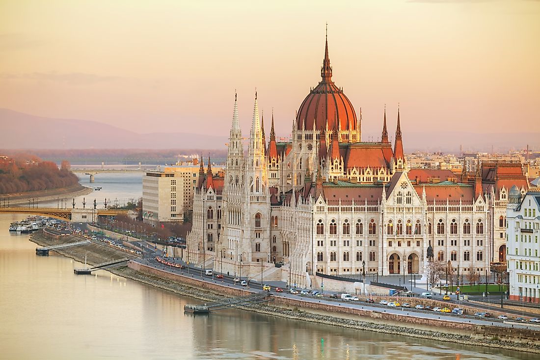 The parliament buildings in Budapest, Hungary. 