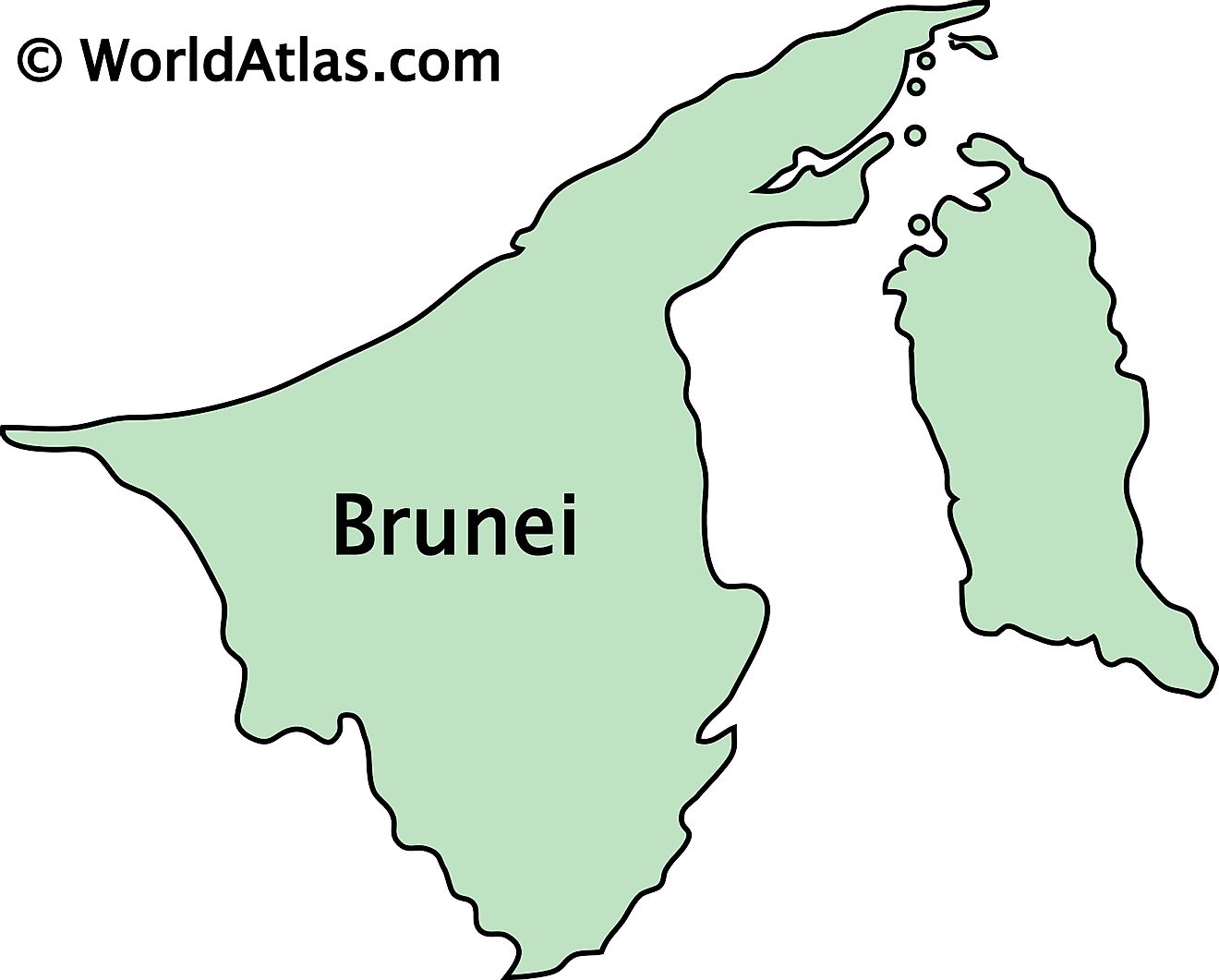 Outline Map of Brunei