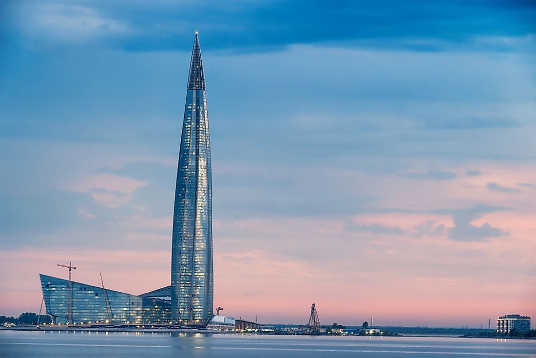 Russia's Lakhta Center is the tallest building in Europe. Editorial credit: Eshma / Shutterstock.com