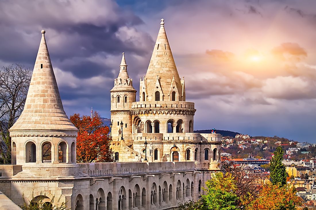 View of the Fisherman's Bastion in Budapest, Hungary. 
