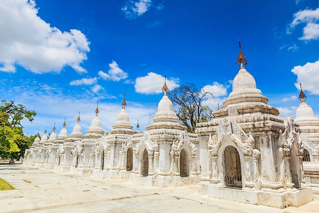Kuthodaw Temple, in Myanmar, also known as Burma. 