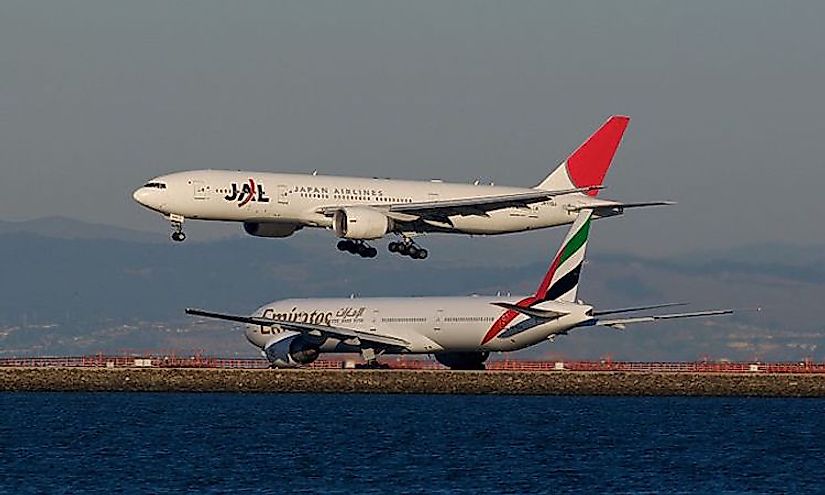 Flights of Japan Airlines and Emirates, both well-known for providing quality air travel.
