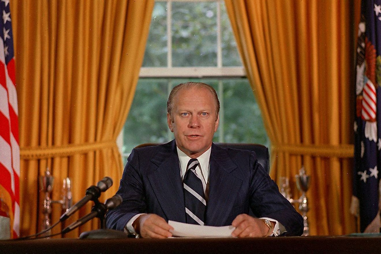 Ford took over the presidency after Nixon's impeachment. Image credit: deseret.com