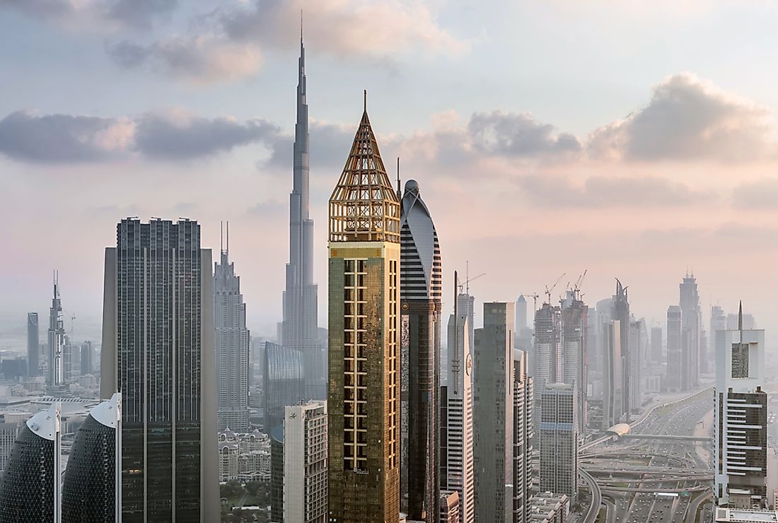 The Rose Rayhaan by Rotana, in Dubai, is one of the world's tallest hotels. Editorial credit: Pavel L Photo and Video / Shutterstock.com.