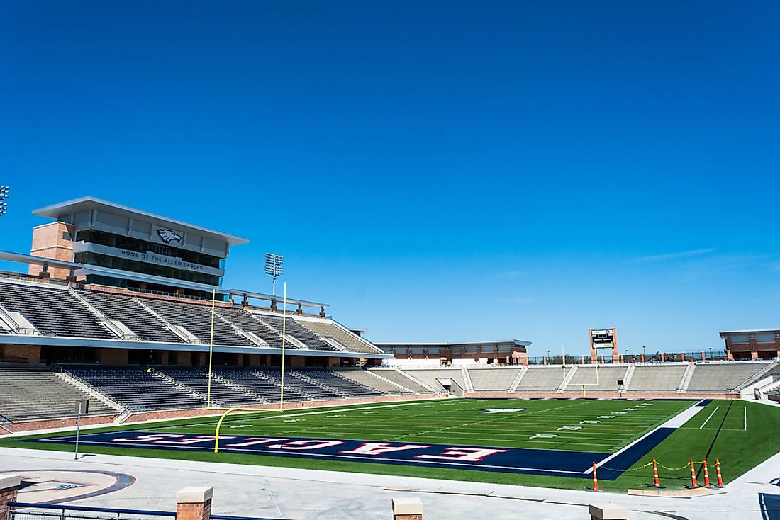 Allen Eagle Stadium in Allen, TX has a capacity of 18,000 people. Editorial credit: Eric Urquhart / Shutterstock.com