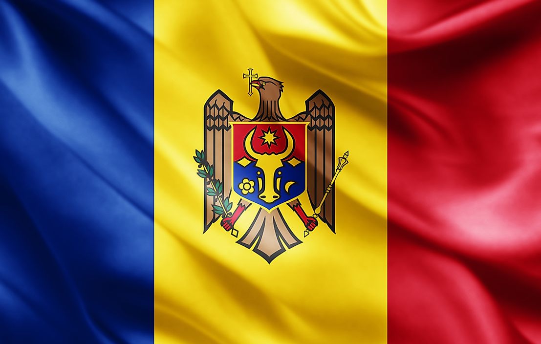 The flag of Moldova.