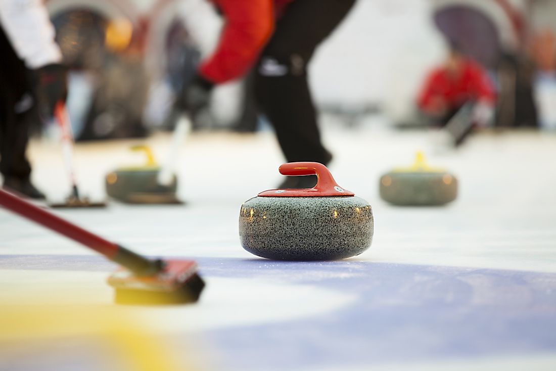 Curling is a particular sport popular in Canada. 