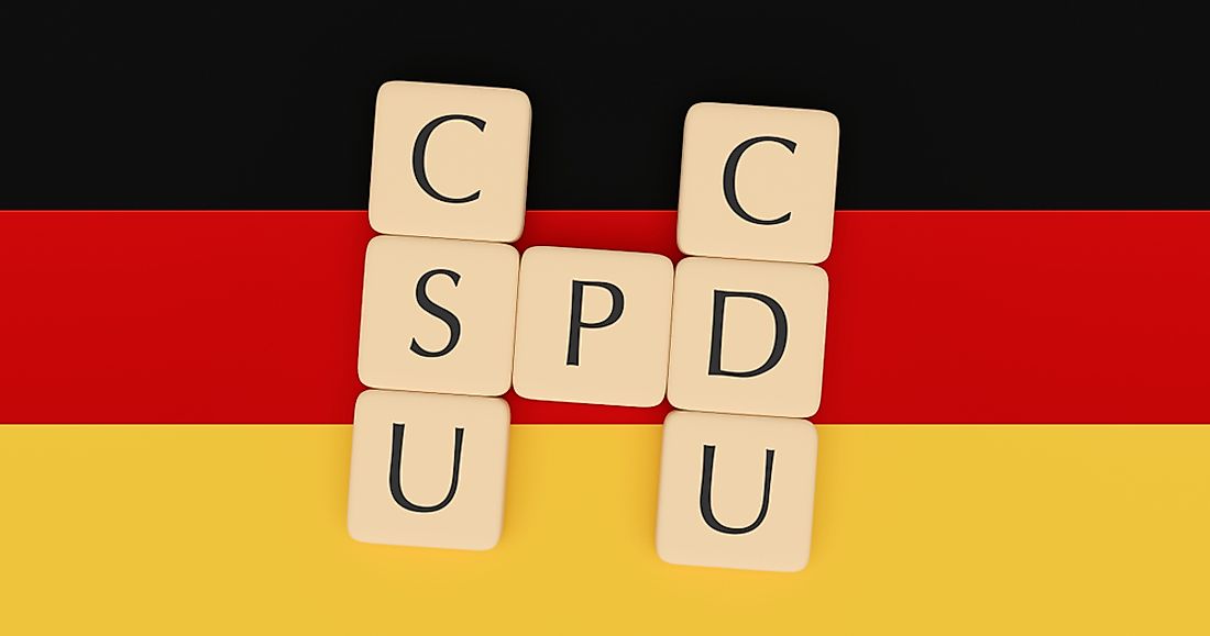 Coalition Governments in Germany have been composed of the Christian Social Union (SCU), Christian Democratic Union (CDU), and the Social Democratic Party (SDP). Editorial credit: cbies / Shutterstock.com