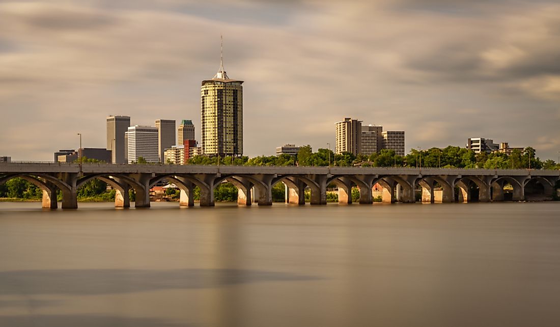 Tulsa, Oklahoma on the banks of the Arkansas River.