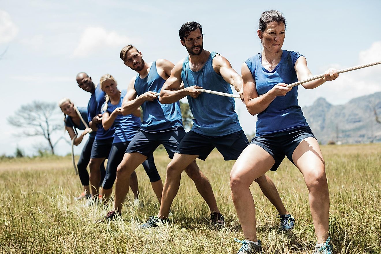 Tug of war was an official summer olympic sport up until 1920. Image Source: Shutterstock