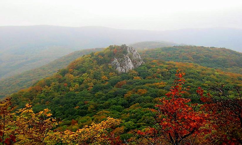 Autumn colors in the Bükk Mountains of Hungary.