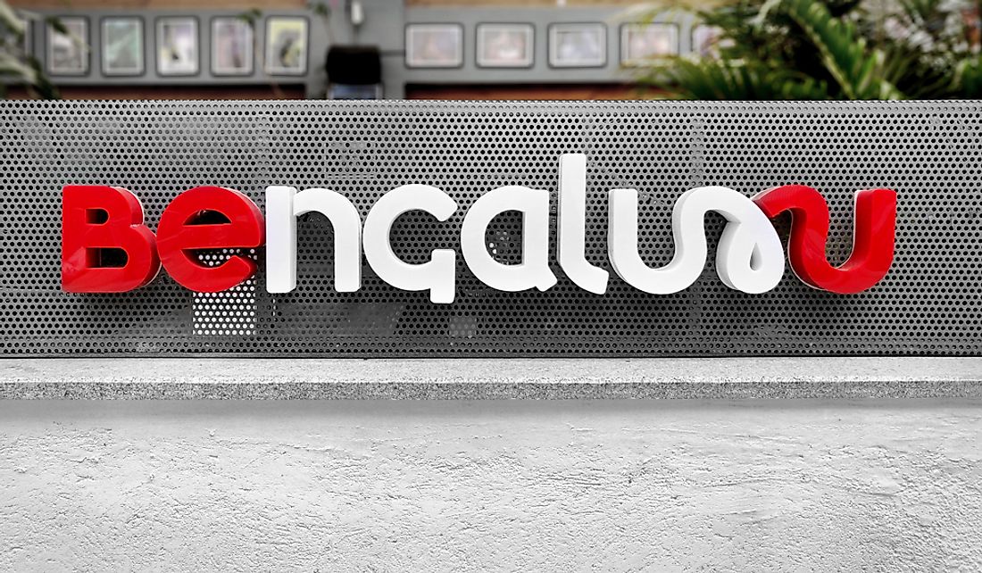 Bengaluru sign in Bengaluru, India. Editorial credit: PHOTO JUNCTION / Shutterstock.com