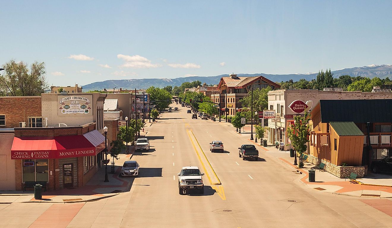 The view over main street in Sheridan, Wyoming. Editorial credit: Ems Images / Shutterstock.com