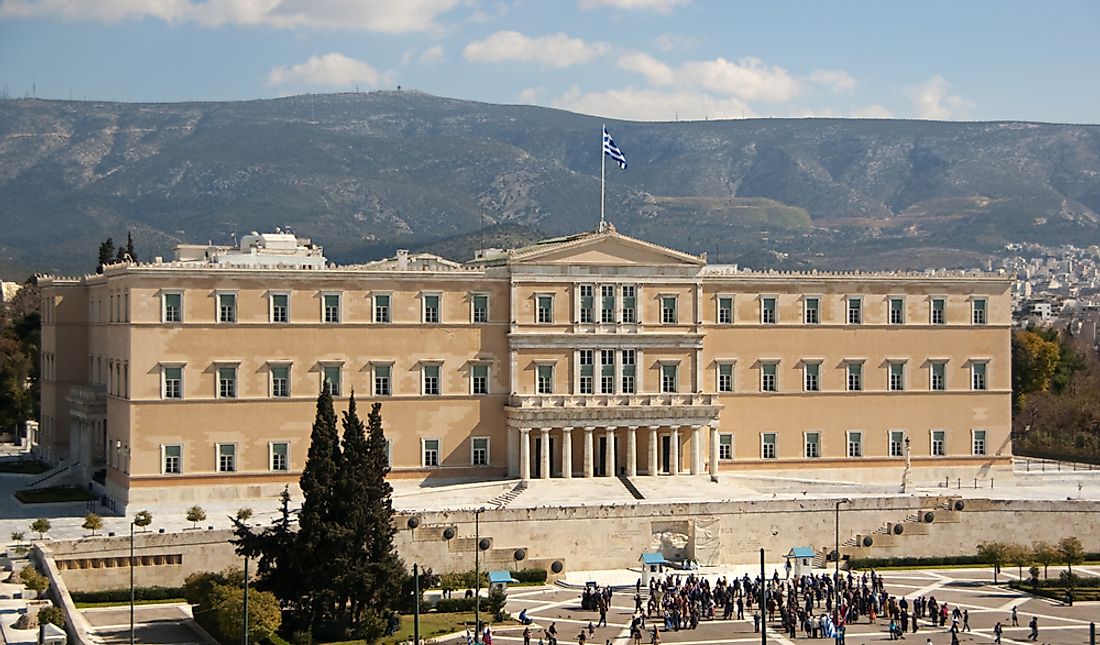 The Old Royal Palace in Athens houses the Hellenic Parliament. 