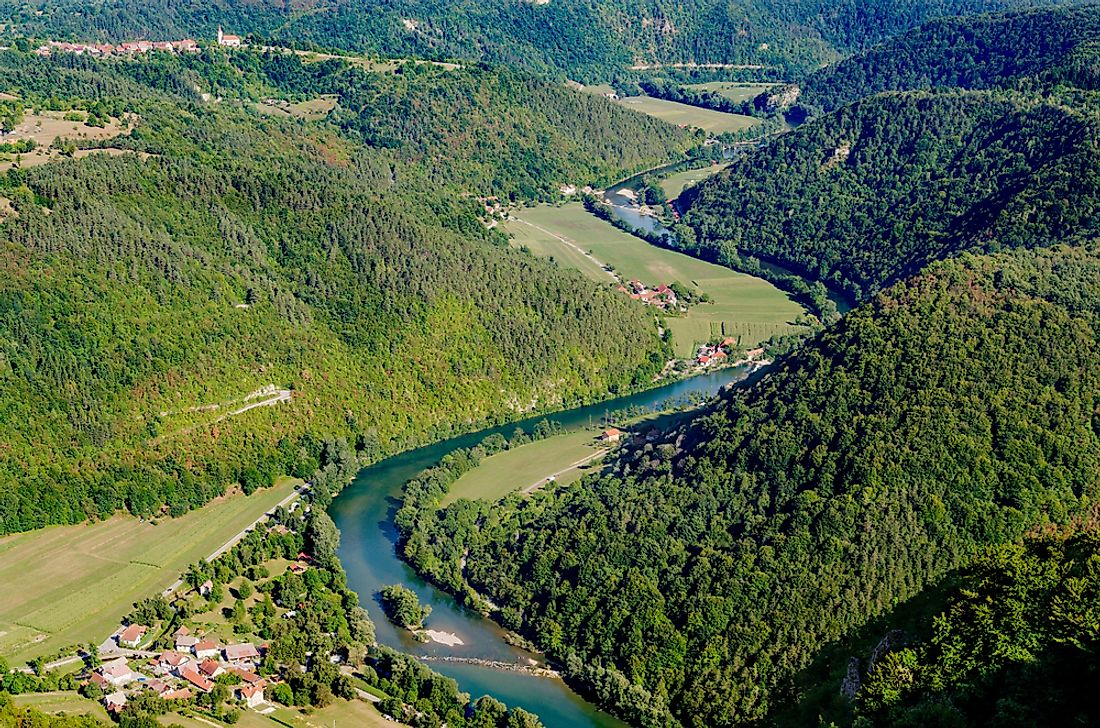 Kupa (Croatian) or Kolpa (Slovene) River provides a natural boundary between Croatia and Slovenia. 