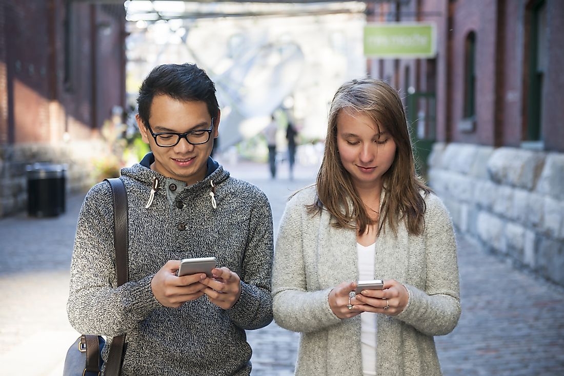 Millenials are often characterized by their reliance on technology such as smartphones. 