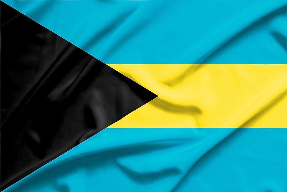 The flag of the Bahamas.