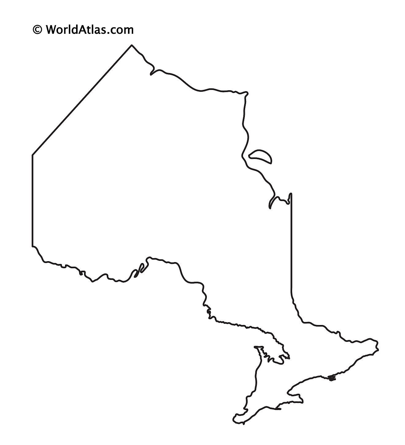 Blank Outline Map of Ontario