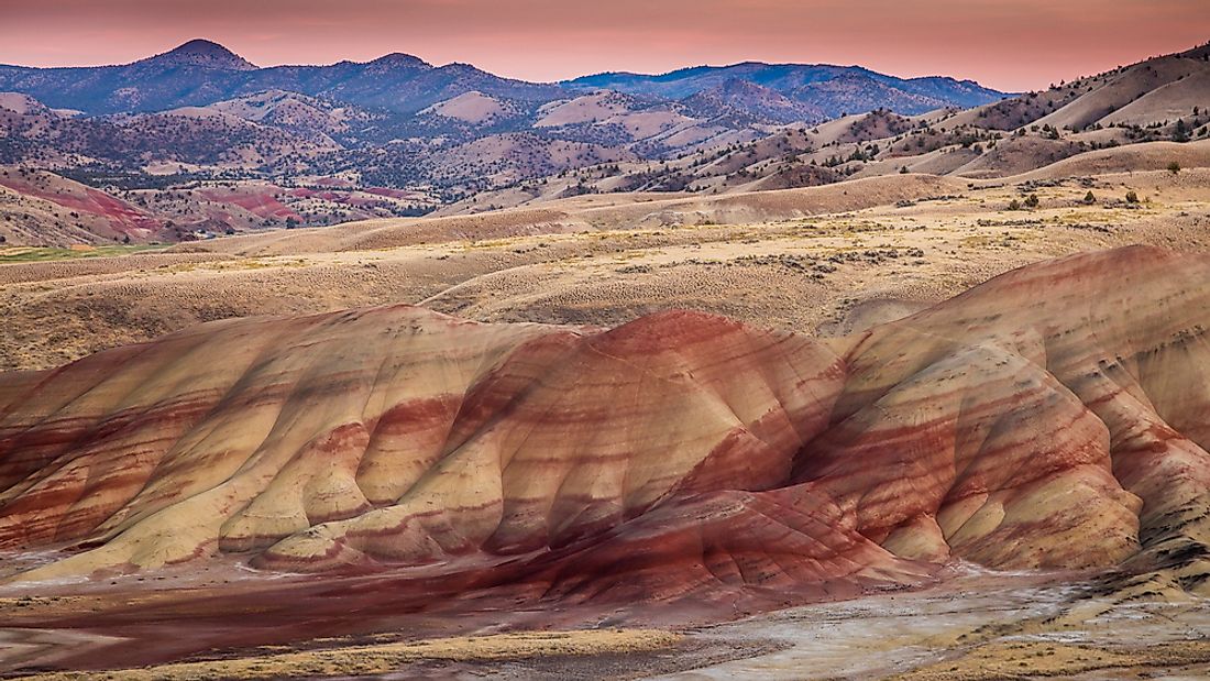The John Day Fossil Beds National Monument hosts 5,691 hectares of natural magnificence.