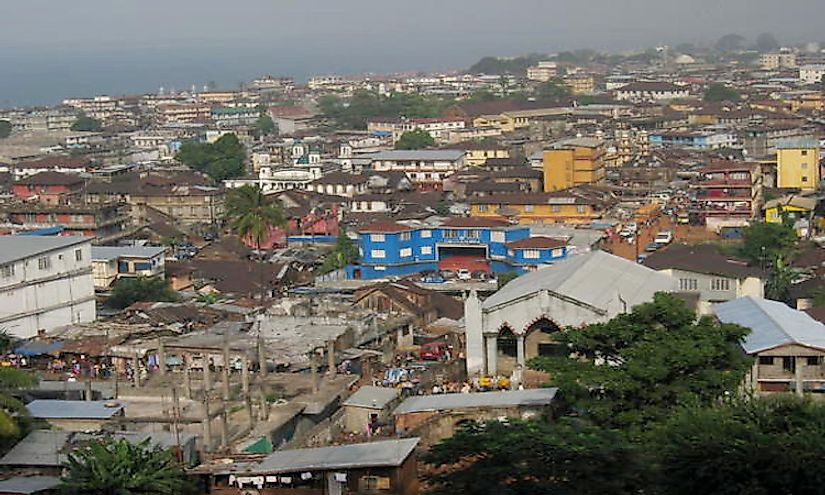 A view of Freetown, the biggest and capital city of Sierra Leone.