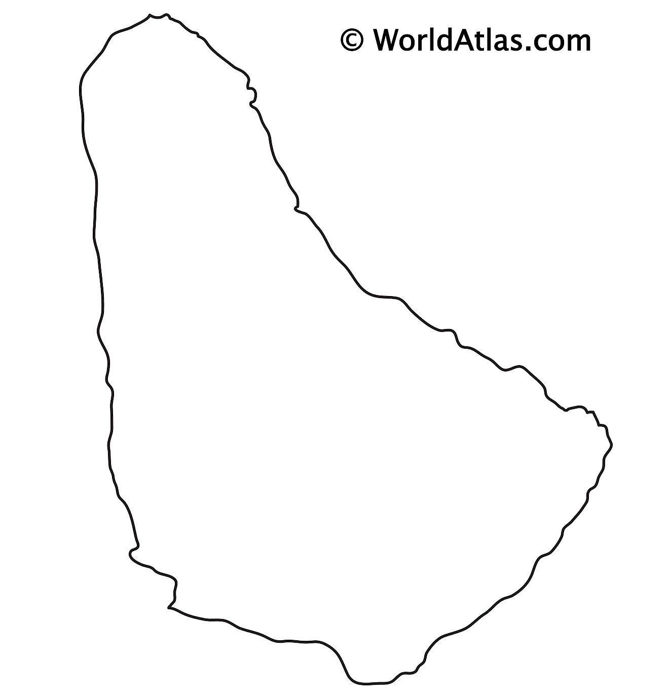 Blank outline map of Barbados