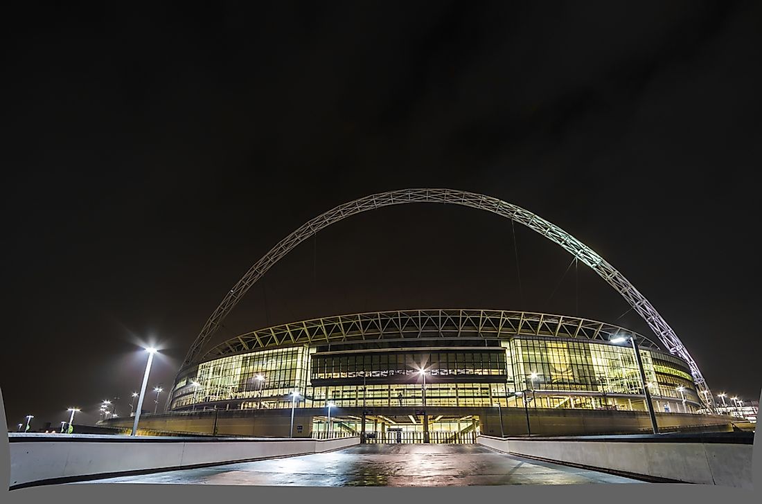 The Wembley Stadium in London, England.