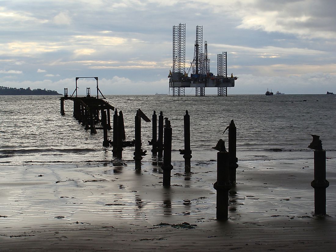 Oil platforms in Cameroon. Editorial credit: Scarabea / Shutterstock.com.
