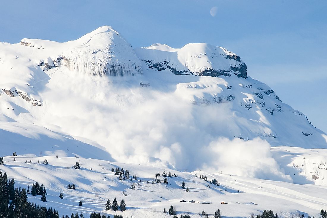 Avalanche in the French Alps.