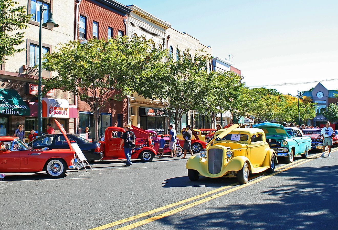 Antique car show in Summit, New Jersey. Image credit gary718 via Shutterstock